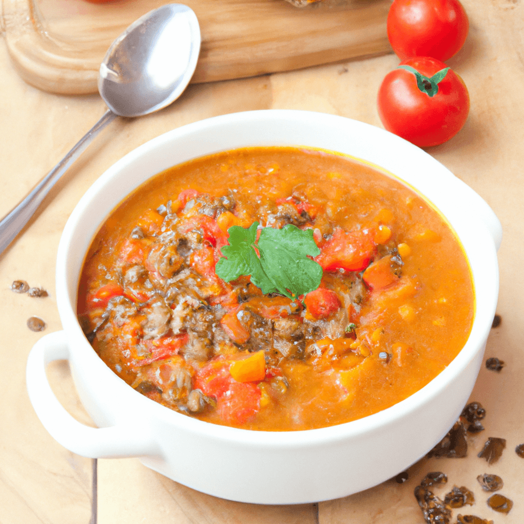 Week 13, Monday: Hearty Tomato and Lentil Soup with Crusty Bread